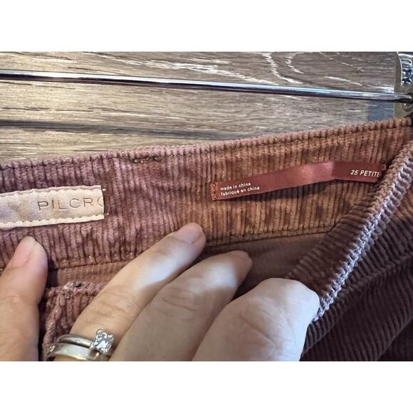 Pilcro Anthropologie Pants Size 25 Petite Light Blush Pink Serif Corduroy - Picture 5 of 7